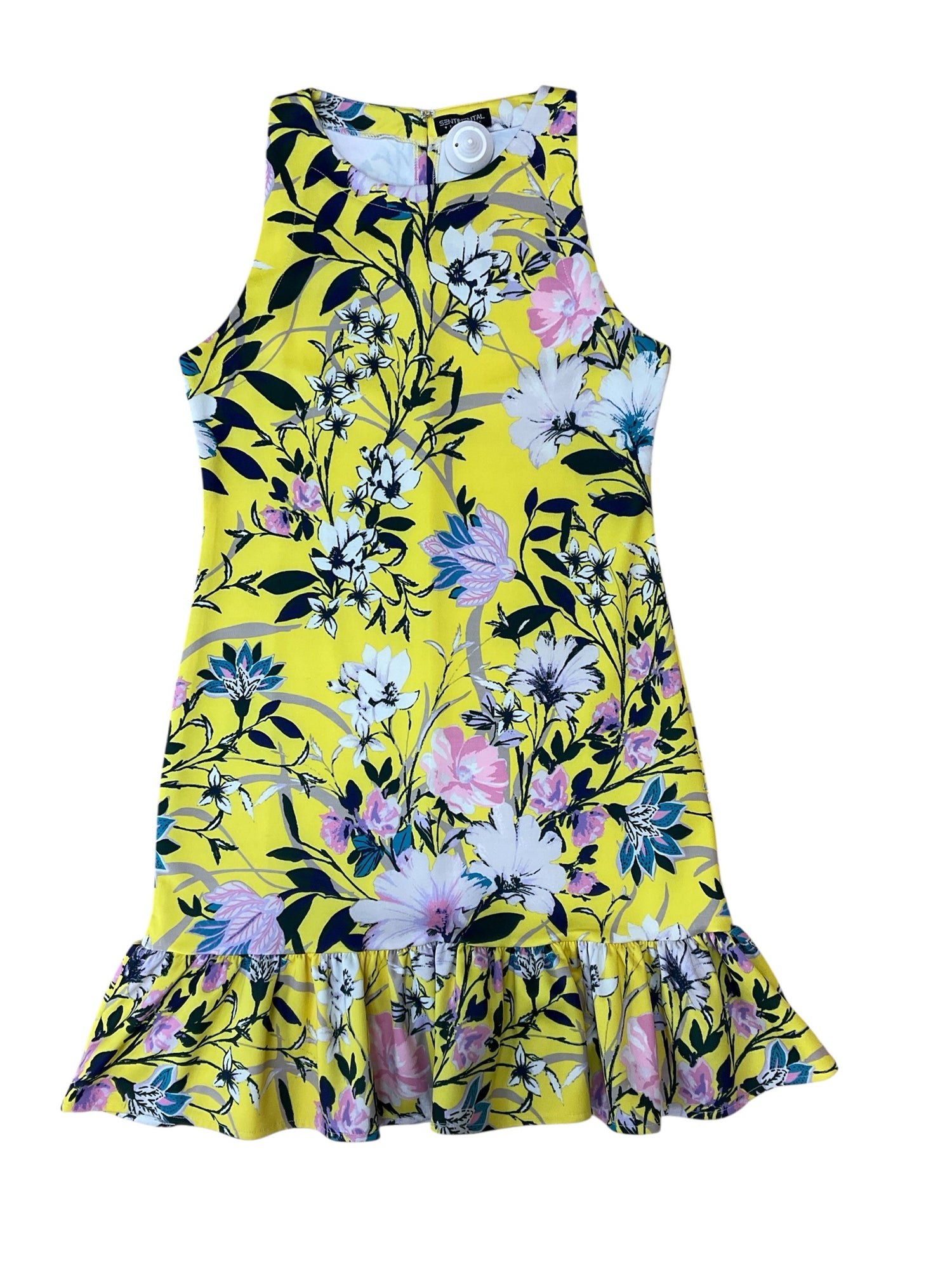 Sentimental New York Floral Halter Ruffle Hem Dress Size XS