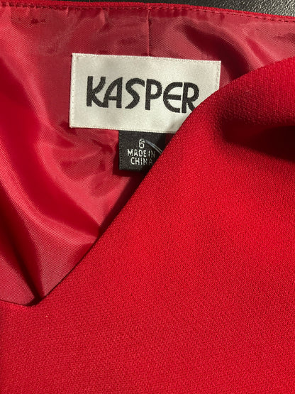 Kasper Red Solid Pre-Owned Ladies 2 Piece Skirt Set - Size 6