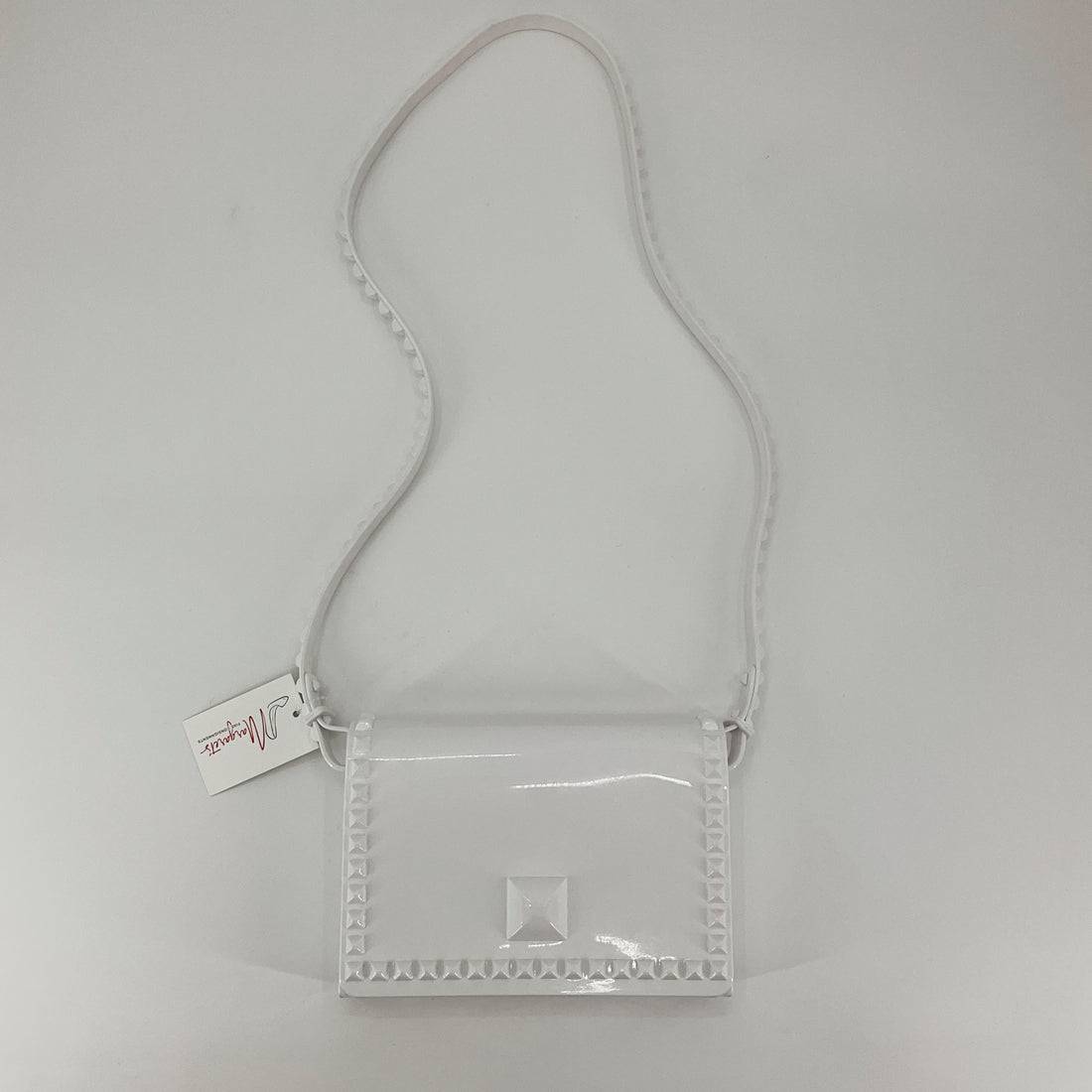 carmensol White Studded Crossbody Bag