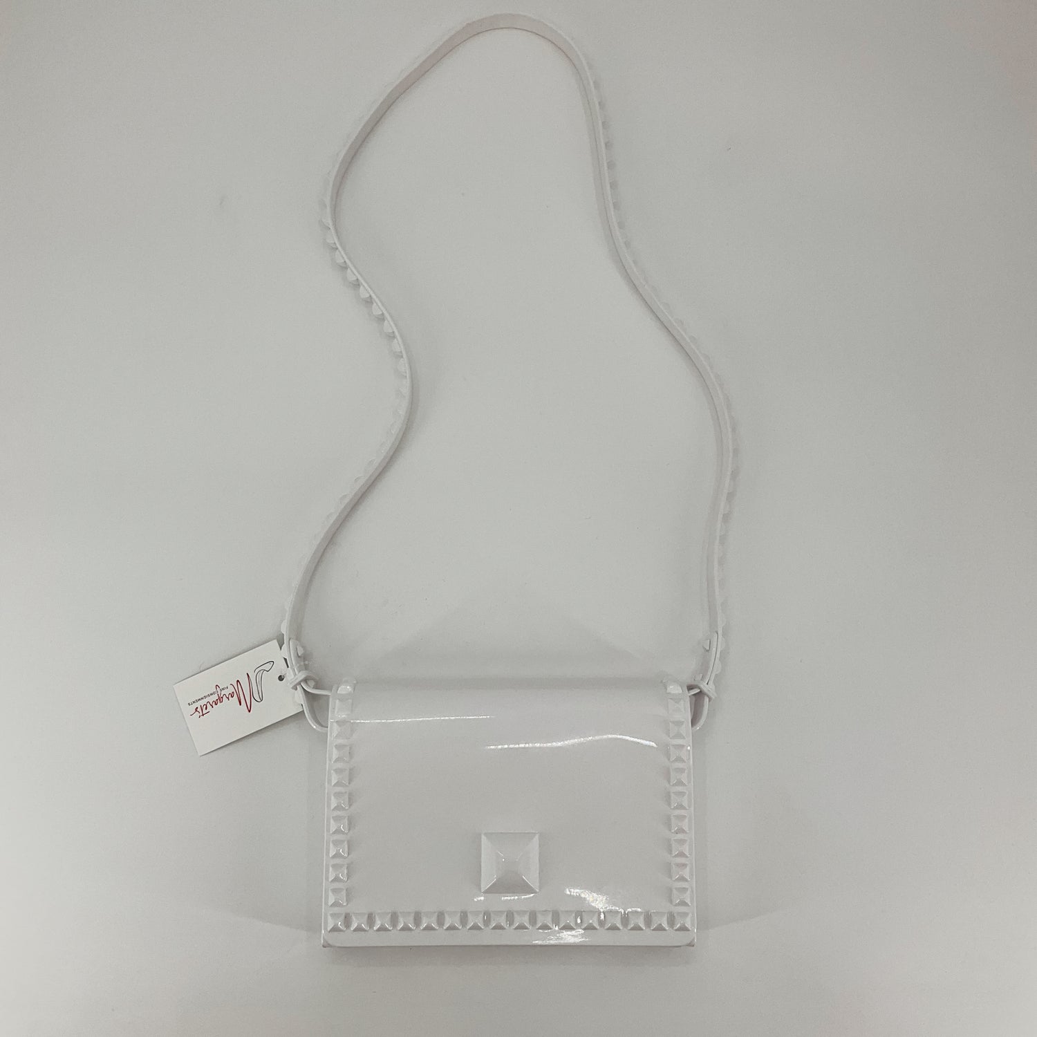 carmensol White Studded Crossbody Bag
