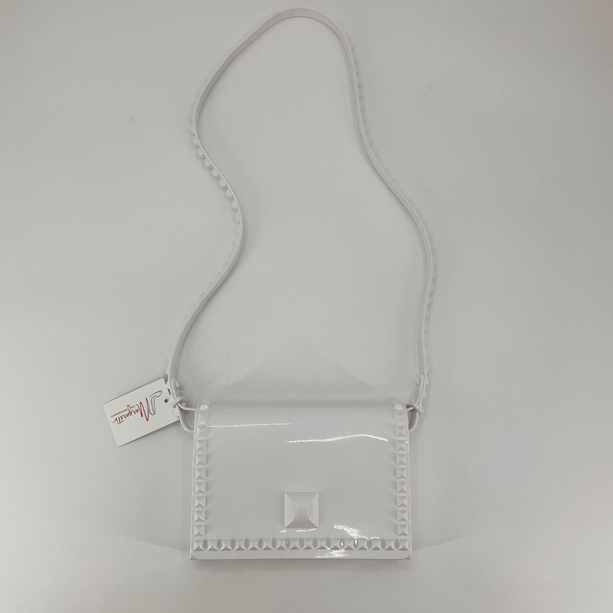 carmensol White Studded Crossbody Bag