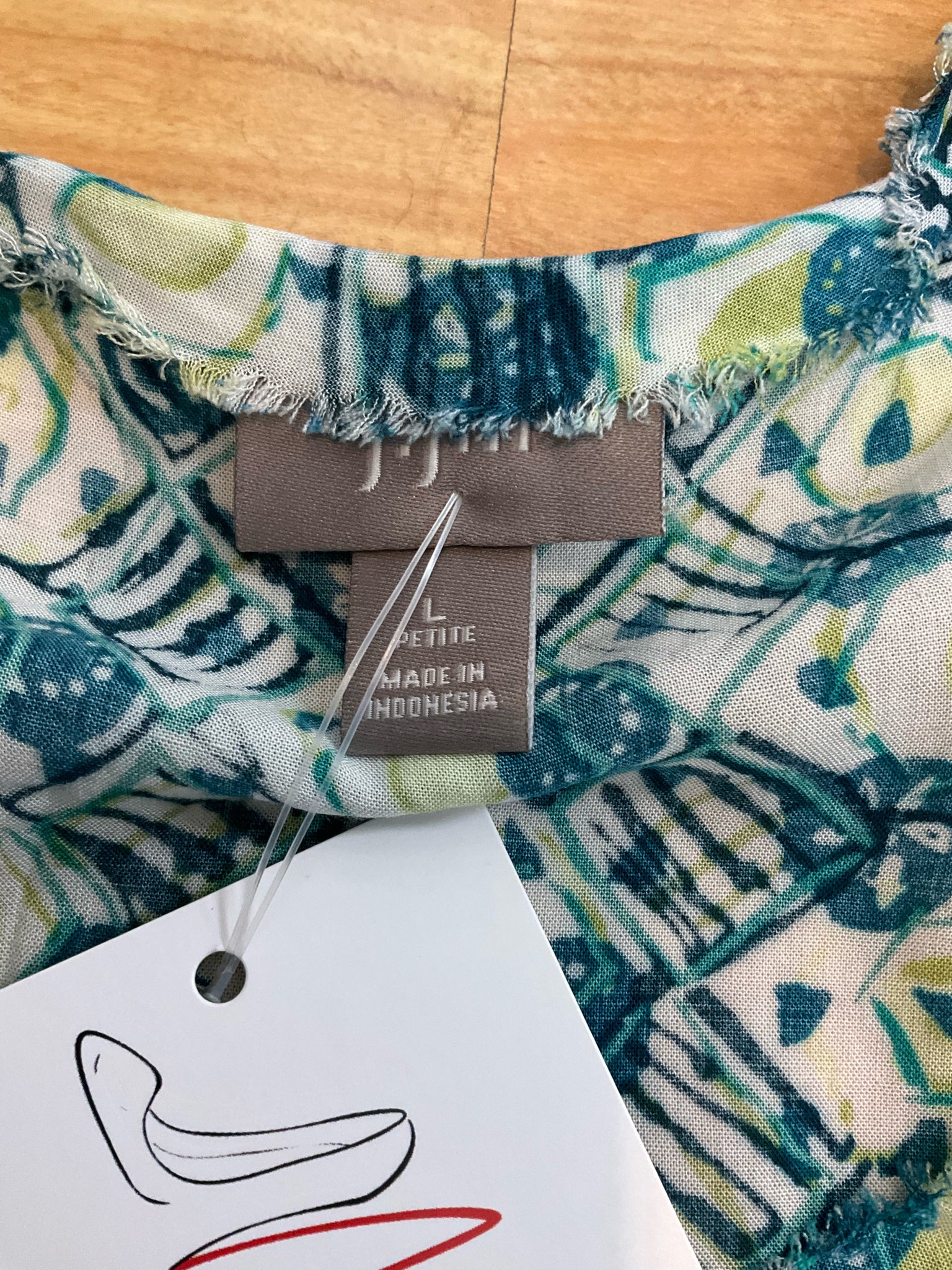 J. Jill Pure Jill Abstract Floral Print Rayon Tank Top | Large Petite