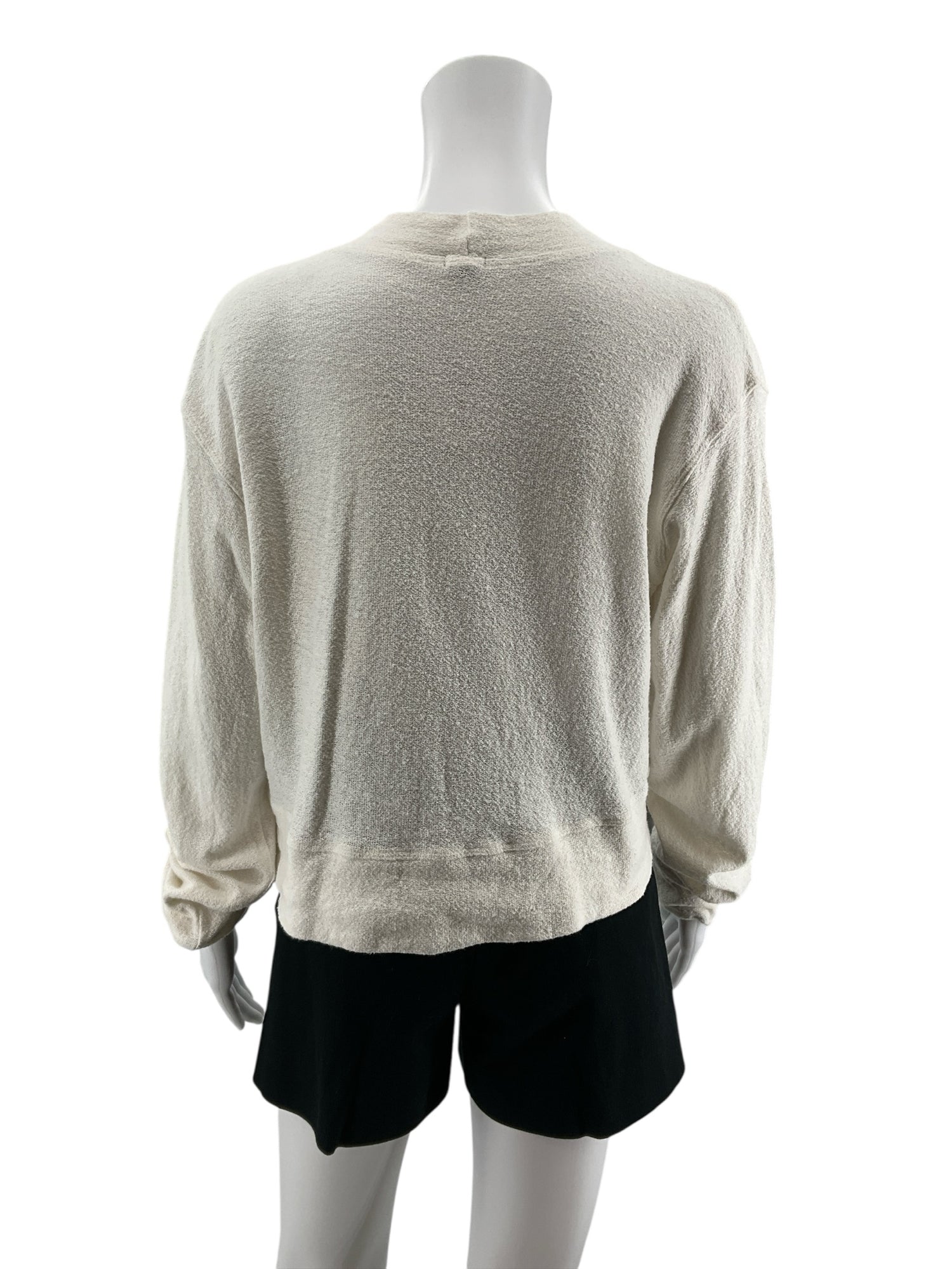 Monrow Crepe Surplice Long Sleeve Top White Dolman Sleeve USA Made Size Small