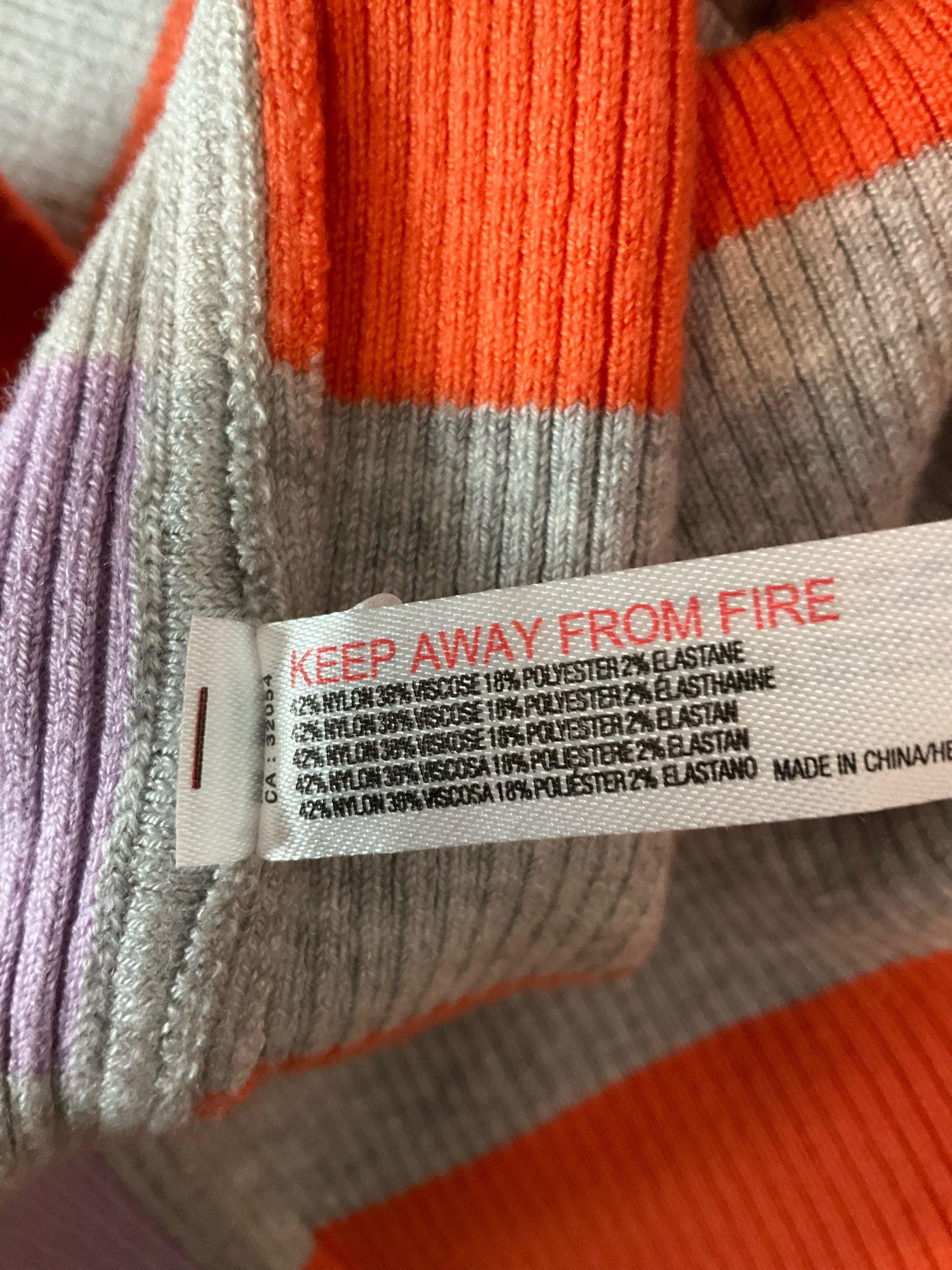 Daily Practice by Anthropologie gray/purple/orange Sleeveless Striped Midi Sweater Dress Size Large NWT - Size L