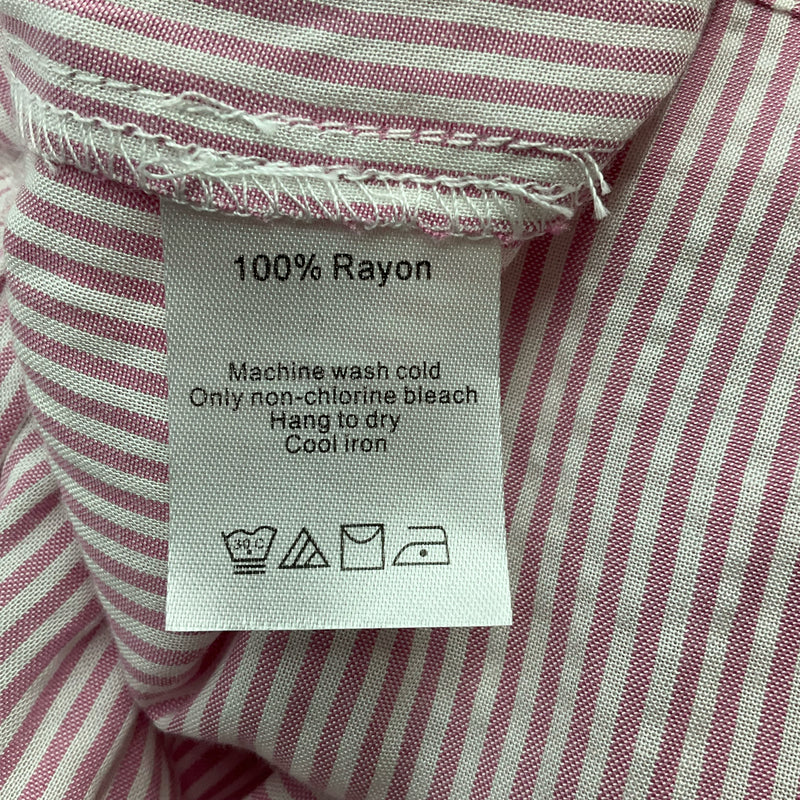 Duffield Lane Pink/White Stripe Pre-Owned Ladies Casual Top - Size Large - Margaret’s Fine Consignment