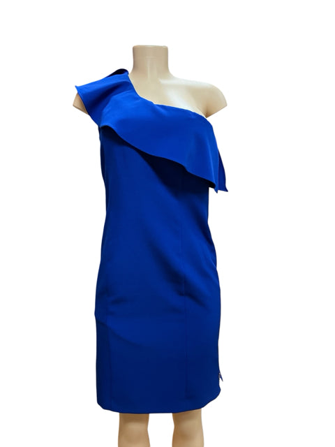 Cartise One-Shoulder Ruffle Sheath Dress Cobalt Blue Size 2 - ONLINE ONLY