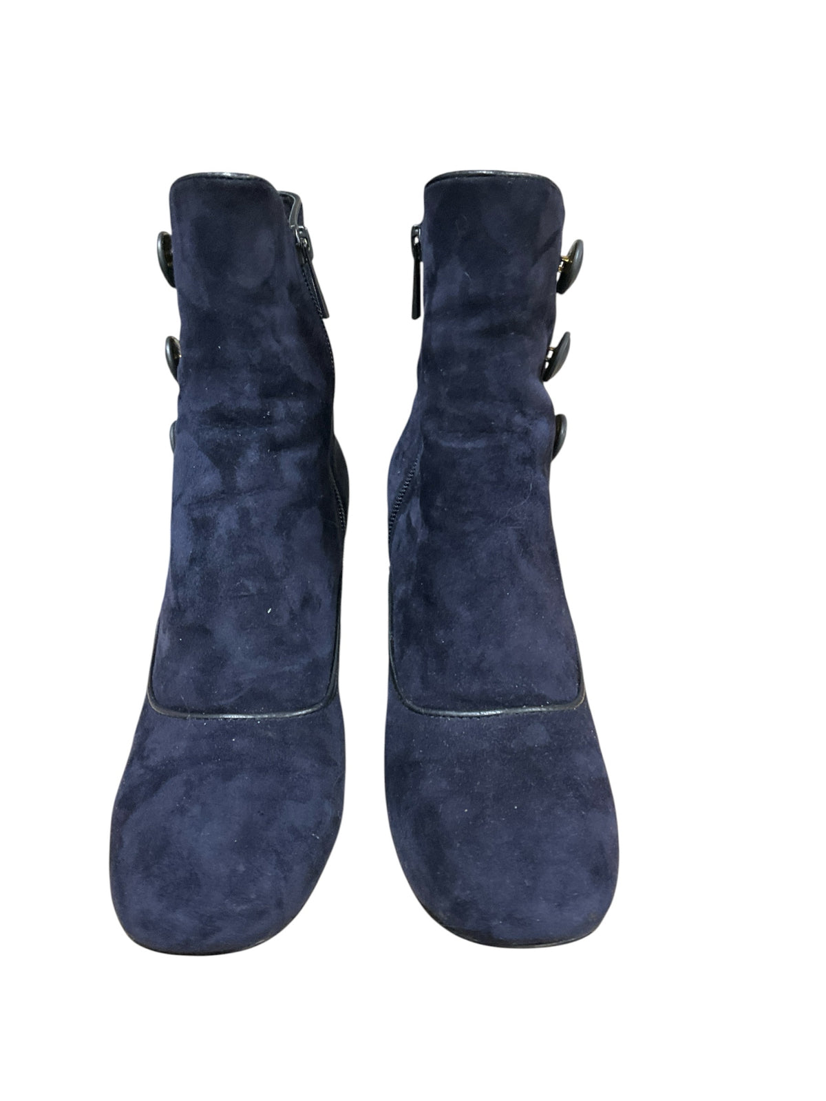 Donald J Pliner Breva Navy Suede Button Ankle Boots Size 9 M