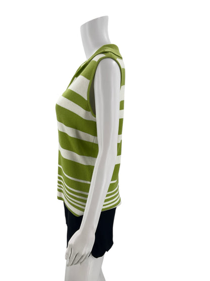Worthington Green/White Stripe Pre-Owned Ladies Top - Size Medium - Margaret’s Fine Consignment