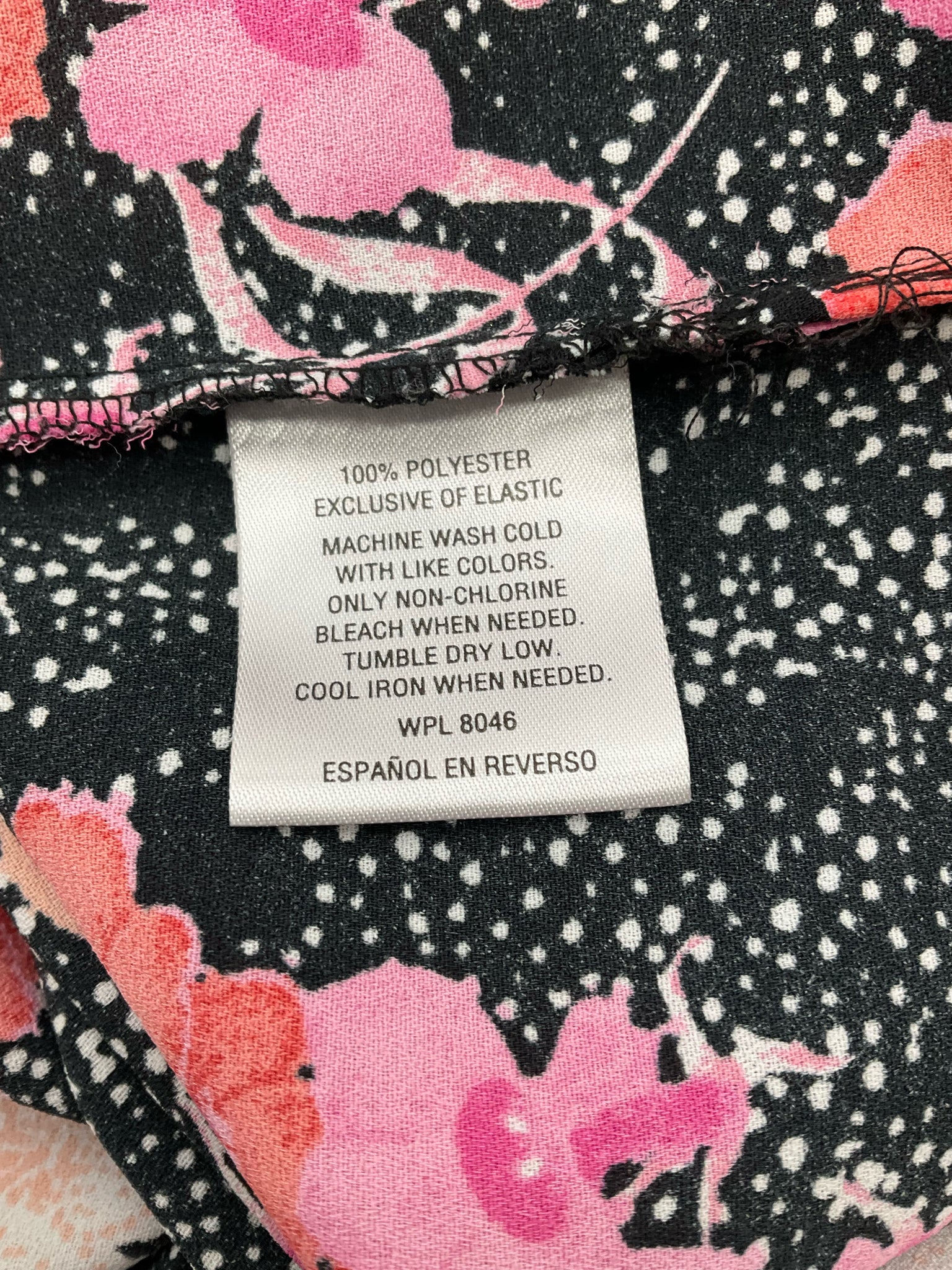 Charter Club Black/Pink/Orange Floral Pre-Owned Casual Top -  Size Small Petite