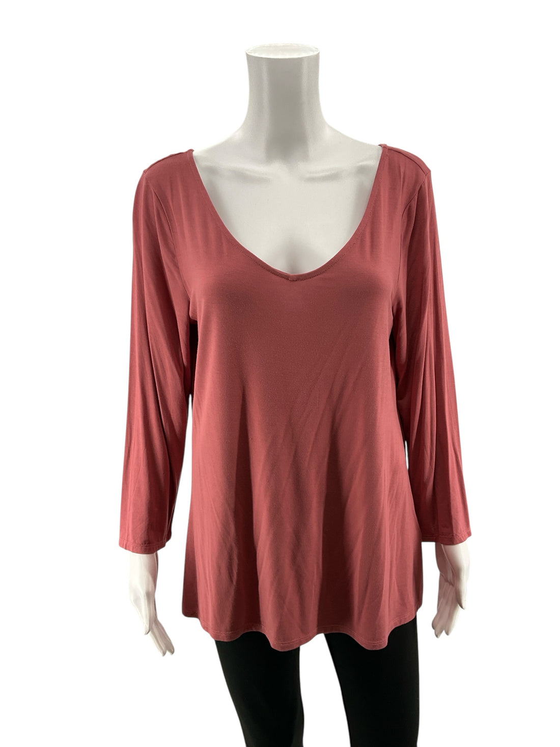 Cable &amp; Gauge Salmon Pink Modal Blend Tunic Top 3/4 Sleeve Size XL
