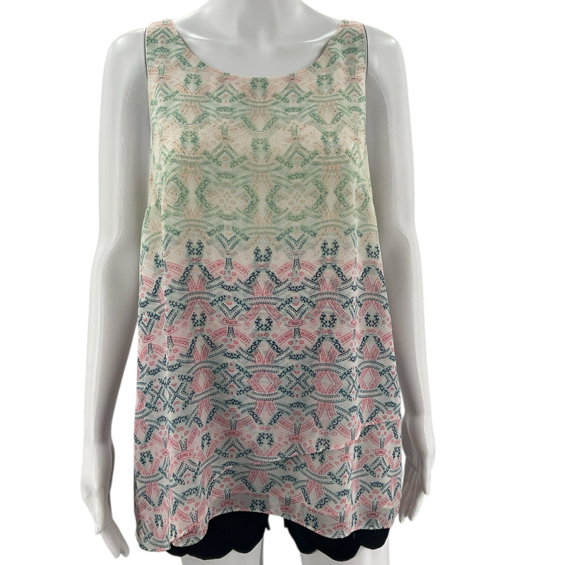 Cabi White/multi Print Pre-Owned Ladies Top - Size Medium - Margaret’s Fine Consignment