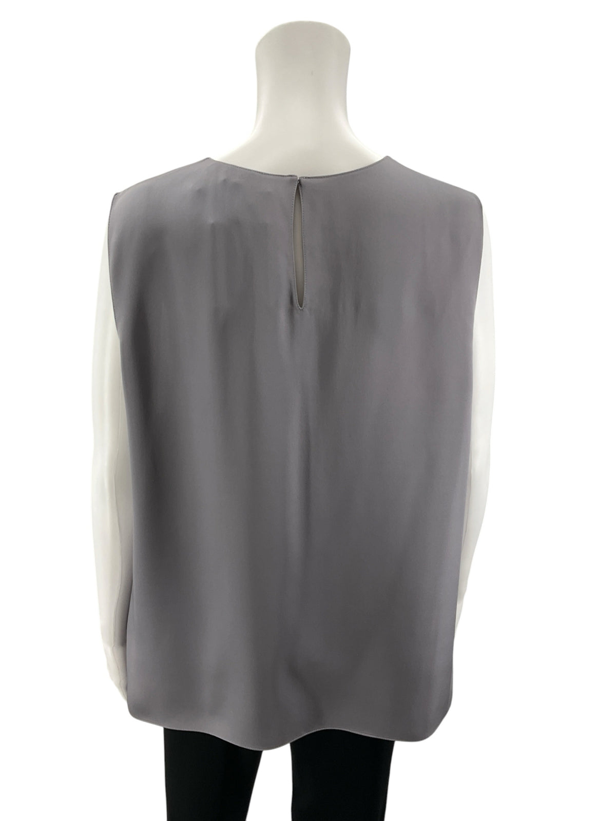 Theory Gray 100% Silk Straight Shell Modern GGT Sleeveless Blouse Size XL - ONLINE ONLY