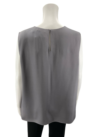 Theory Gray 100% Silk Straight Shell Modern GGT Sleeveless Blouse Size XL - ONLINE ONLY