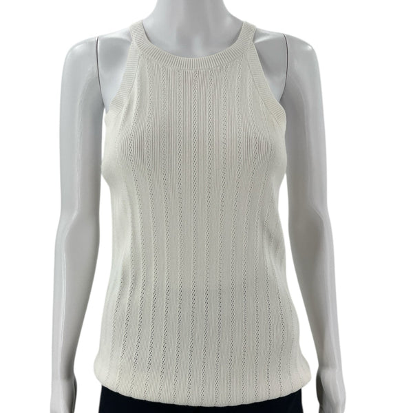 Skies Are Blue White Solid Pre-Owned Ladies Top - Size Small - Margaret’s Fine Consignment