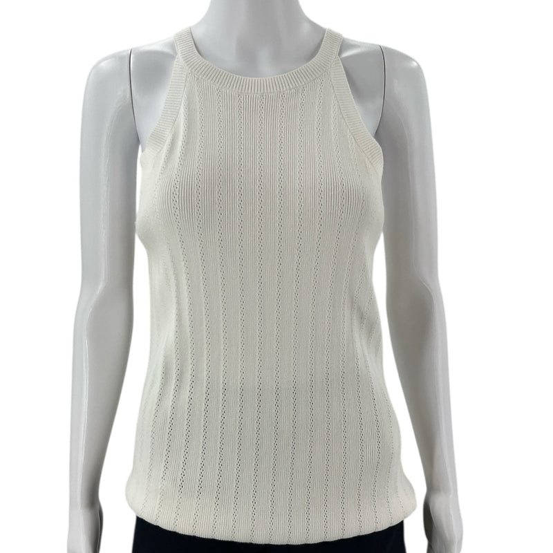 Skies Are Blue White Solid Pre-Owned Ladies Top - Size Small - Margaret’s Fine Consignment