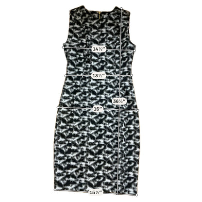 Calvin Klein Black &amp; White Abstract Jacquard Sheath Dress Size 4
