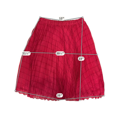Elle red/black Skirt Pleated Polka Dot Midi Skirt Red &amp; Black Size XS - Size XS