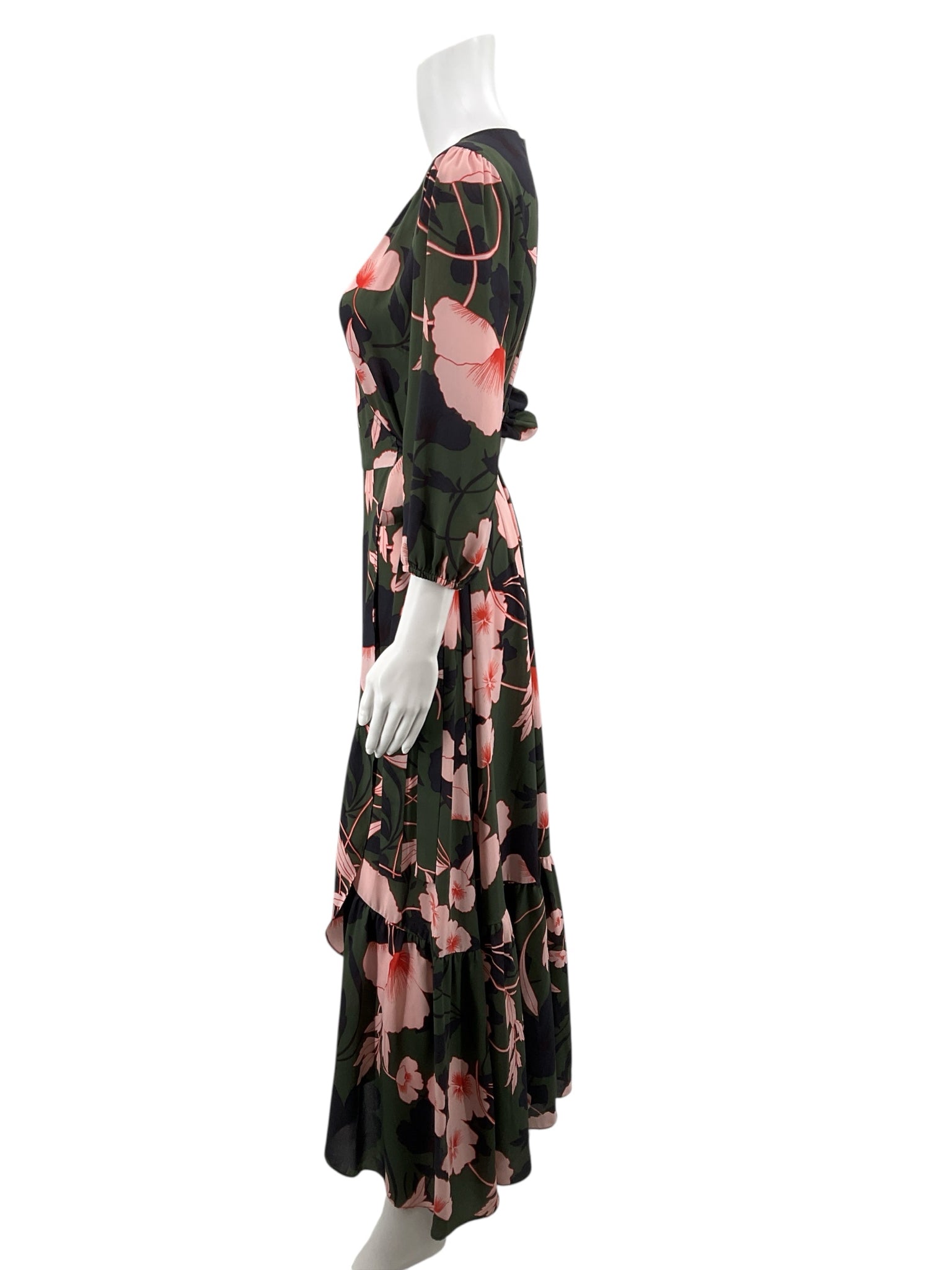 Bar 111 Olive/Navy/Pink Floral Pre-Owned Ladies Dress - Size Medium