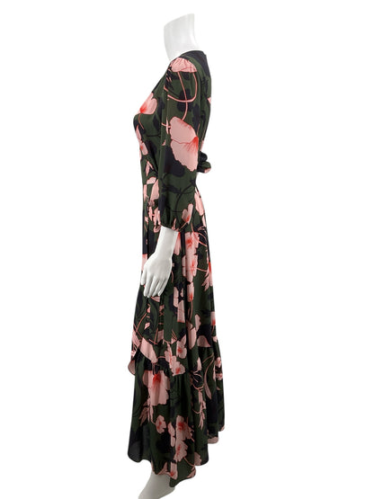 Bar 111 Olive/Navy/Pink Floral Pre-Owned Ladies Dress - Size Medium