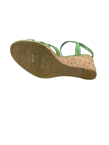 GUESS Lime Wedges Lime Green Beaded Cork Wedge Platform Sandals Size 7 - Size 7