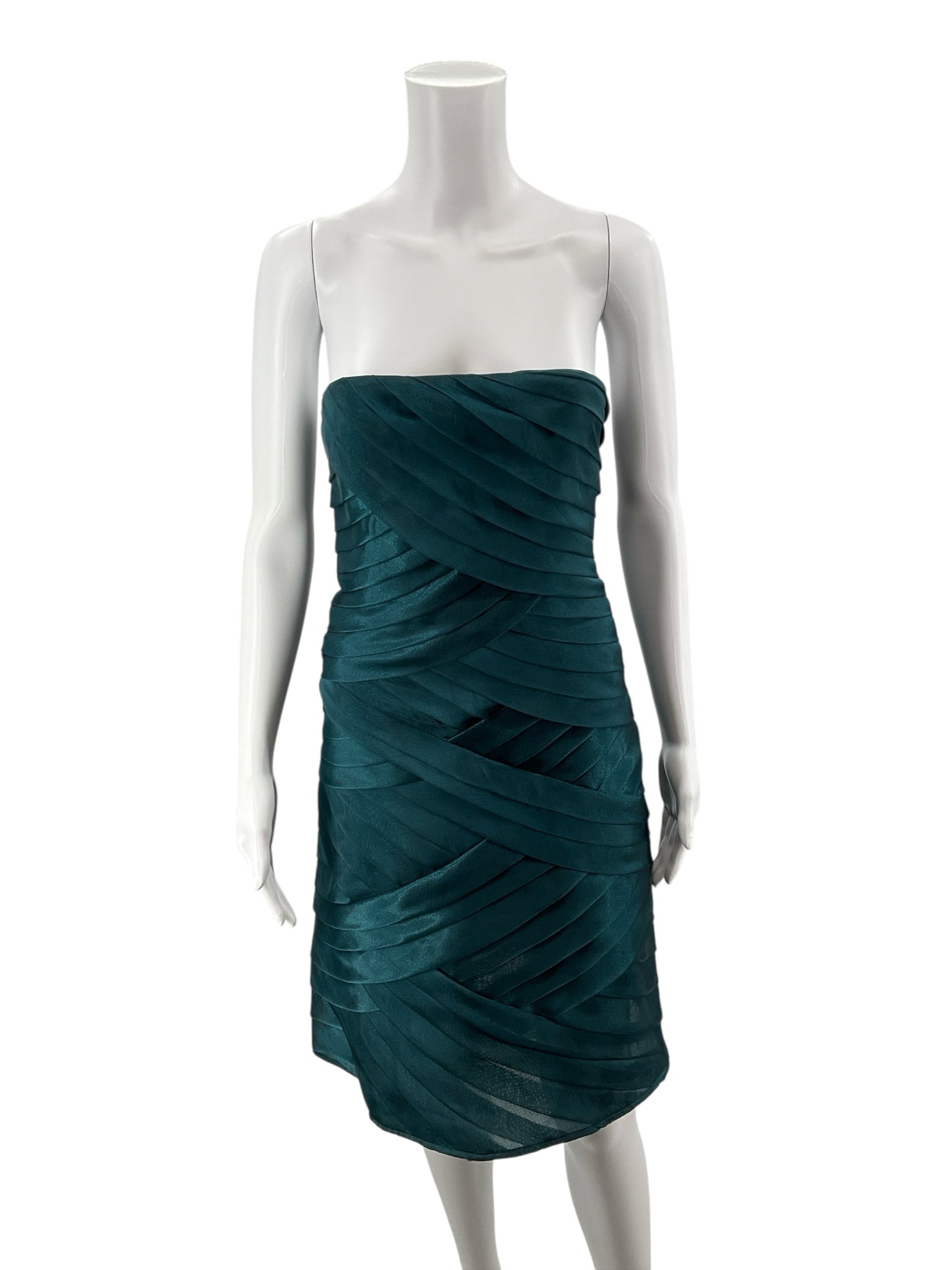 Alex Evenings Teal Strapless Bandage Cocktail Dress Petite Size 2P