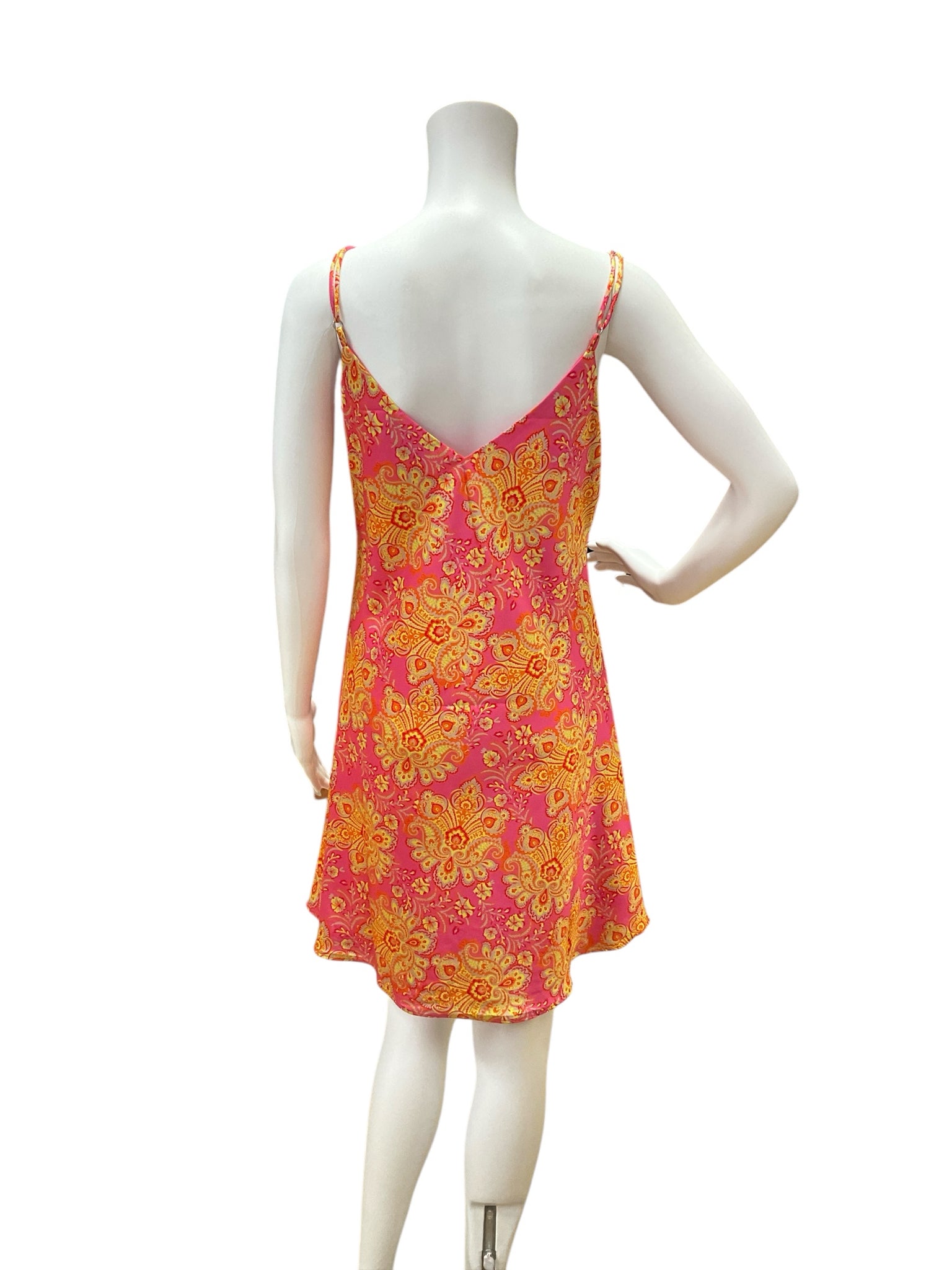 VICI Pink/Orange Print Dress Size Medium - rear view