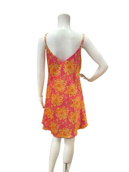 VICI Pink/Orange Print Dress Size Medium - rear view