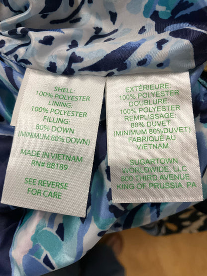 Lilly Pulitzer Hollie Reversible Down Puffer Vest Navy Blue Size Small