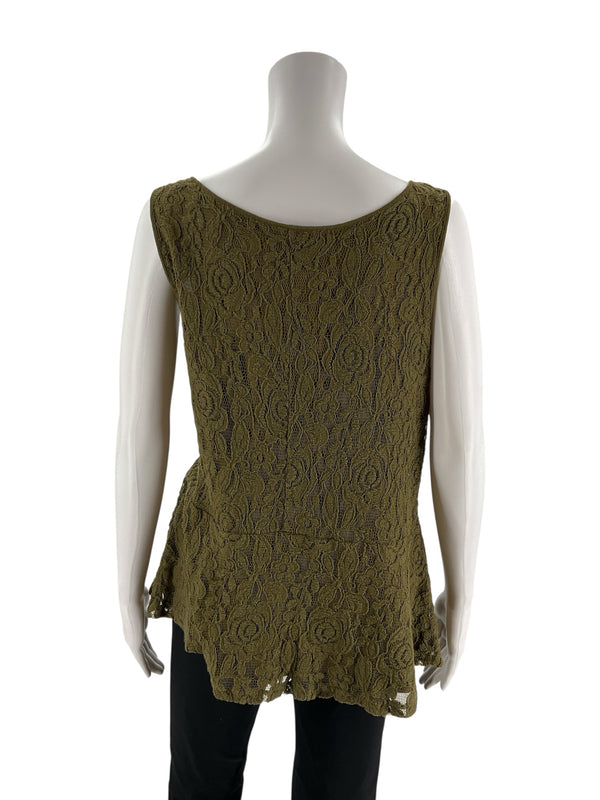 Loft Olive Lace Pre-Owned Ladies Top - Size XL