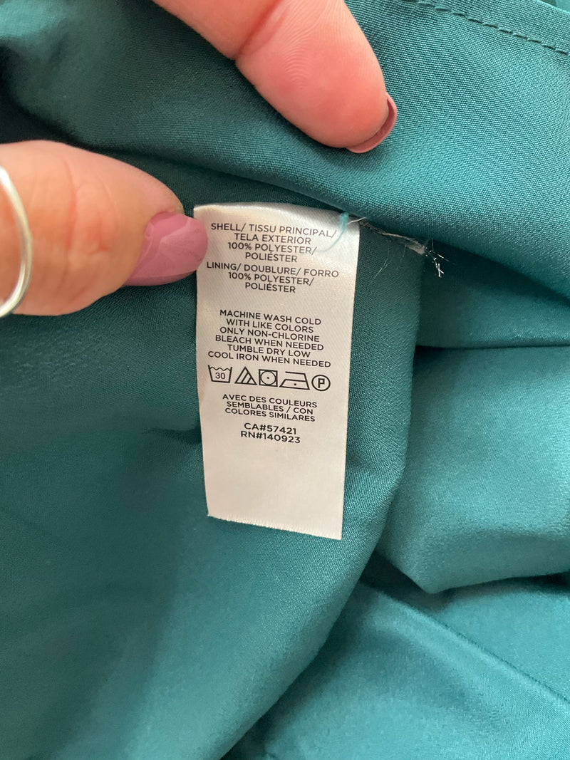 Loft Teal/Tan Feathers Pre-Owned Ladies Dress - Size XL