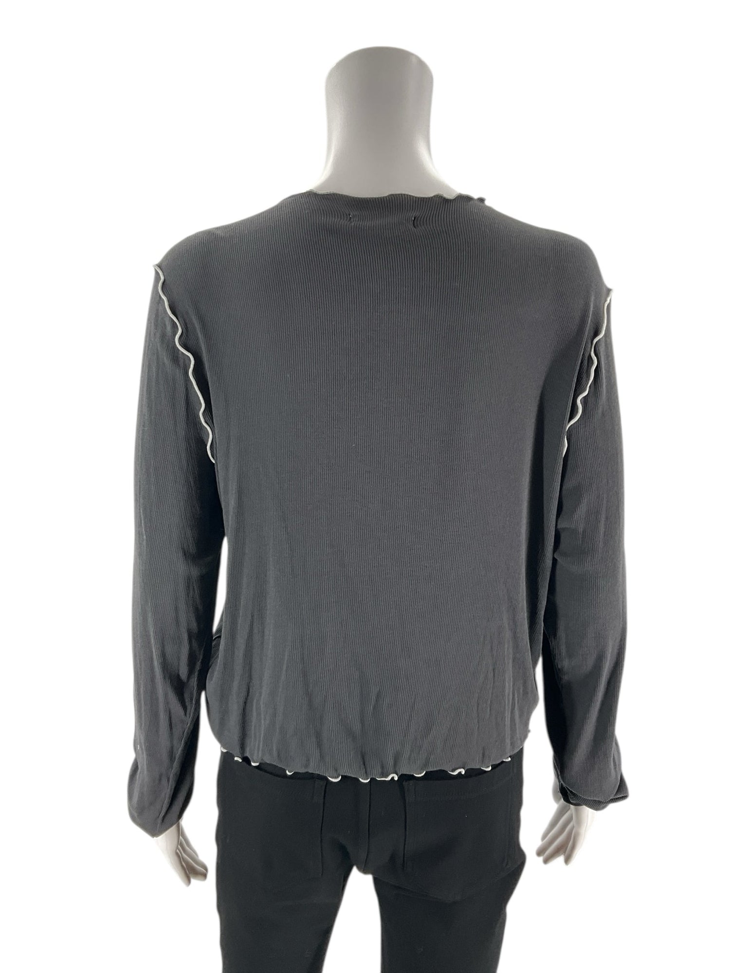 Madewell - Gray Solid Pre-Owned Ladies Casual Top - Size XL