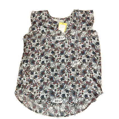 LOFT Petite Floral V-Neck Sleeveless Blouse Top Size Medium Petite