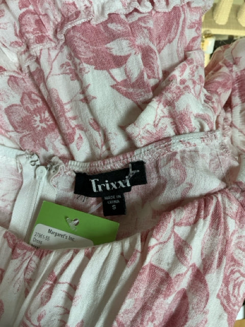 Trixxi Floral Puff Sleeve Babydoll Mini Dress Size Small
