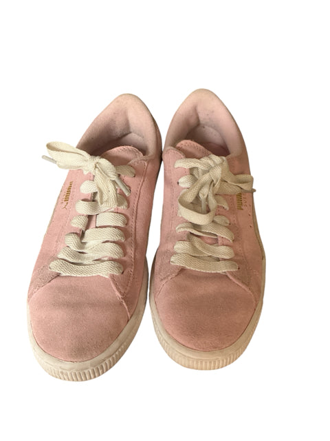 Puma Suede Classic XXI Sneakers Pink Gold Foil Low Top Womens 5.5