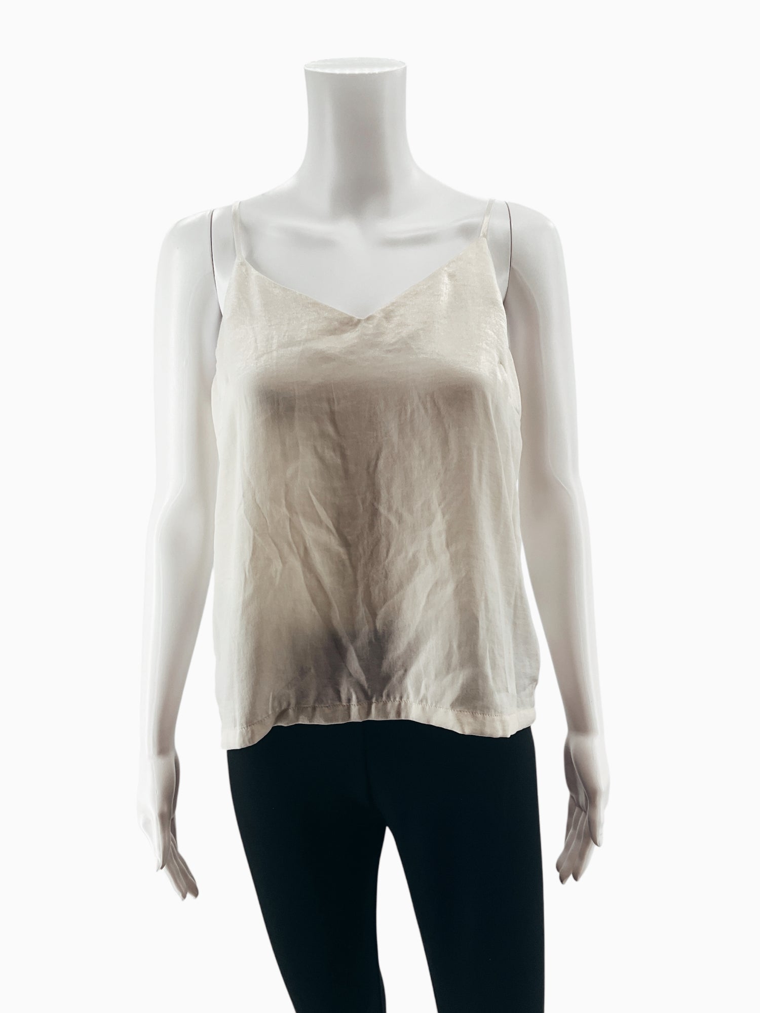 ProloguePrologue Cream Satin V-Neck Cami Top Size S | Adjustable Straps Minimalist