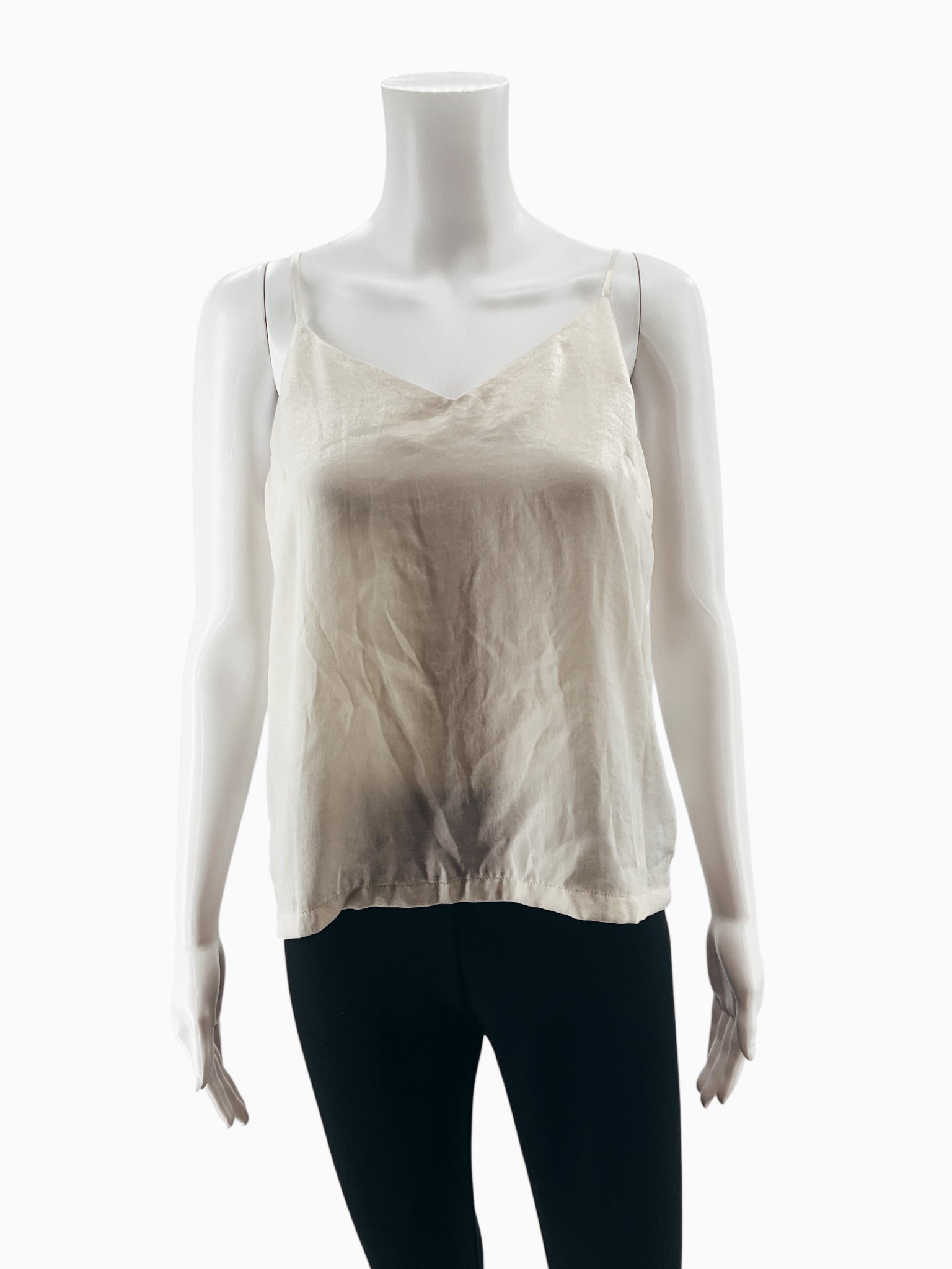 ProloguePrologue Cream Satin V-Neck Cami Top Size S | Adjustable Straps Minimalist