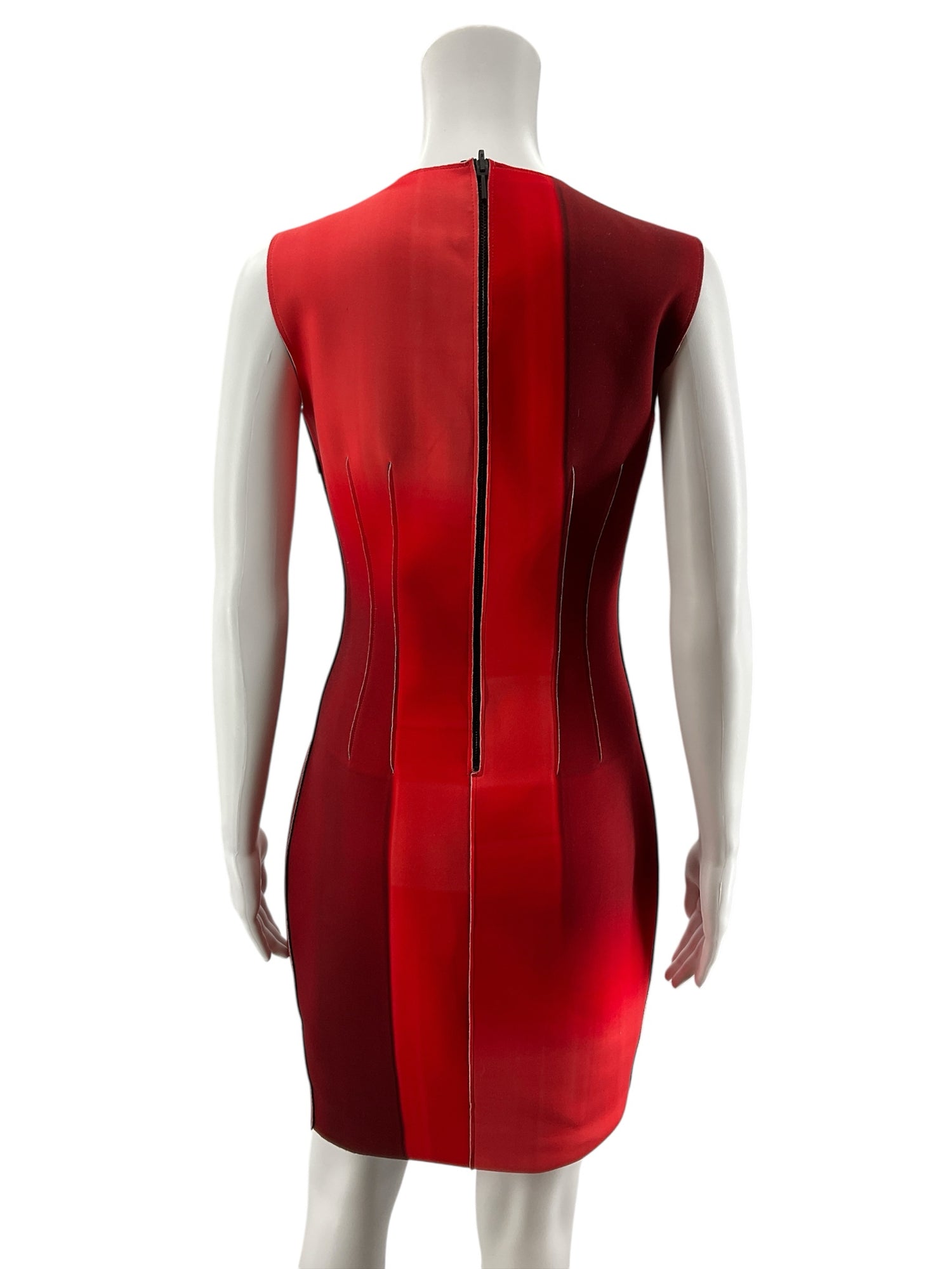 Tahari Red &amp; Black Ombré Colorblock Sheath Dress | Size 2