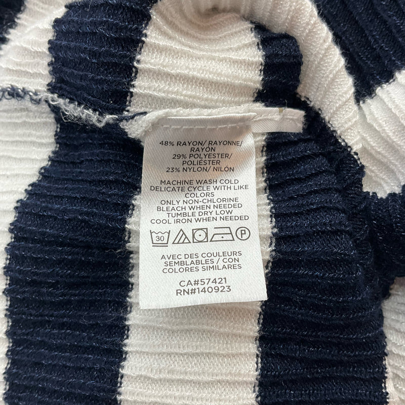 Loft Navy/White Striped Pre-Owned Ladies Top - Size Large - Margaret’s Fine Consignment