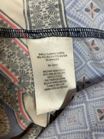 Donna Morgan Navy/white/pink Shift Mosaic Medallion Print Shift Dress Size 4 - Size 4