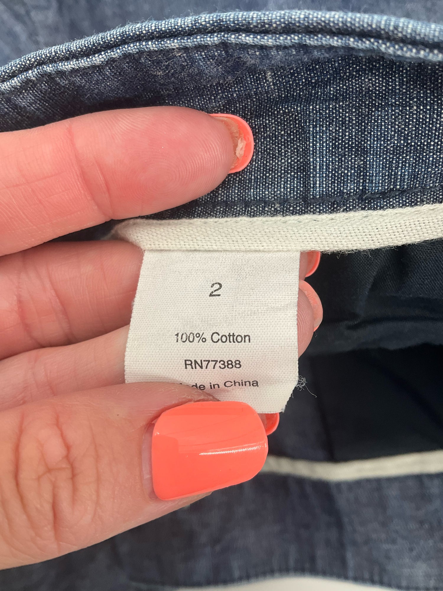 J.Crew Blue Bermuda, CityFit, Chambray, Mid-Rise, Classic Size 2 Blue Solid Shorts - Size 2