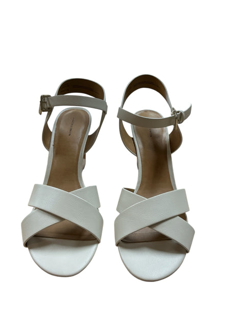 Ann Taylor Woodgrain Cross-Strap Wedge Sandals | Size 11