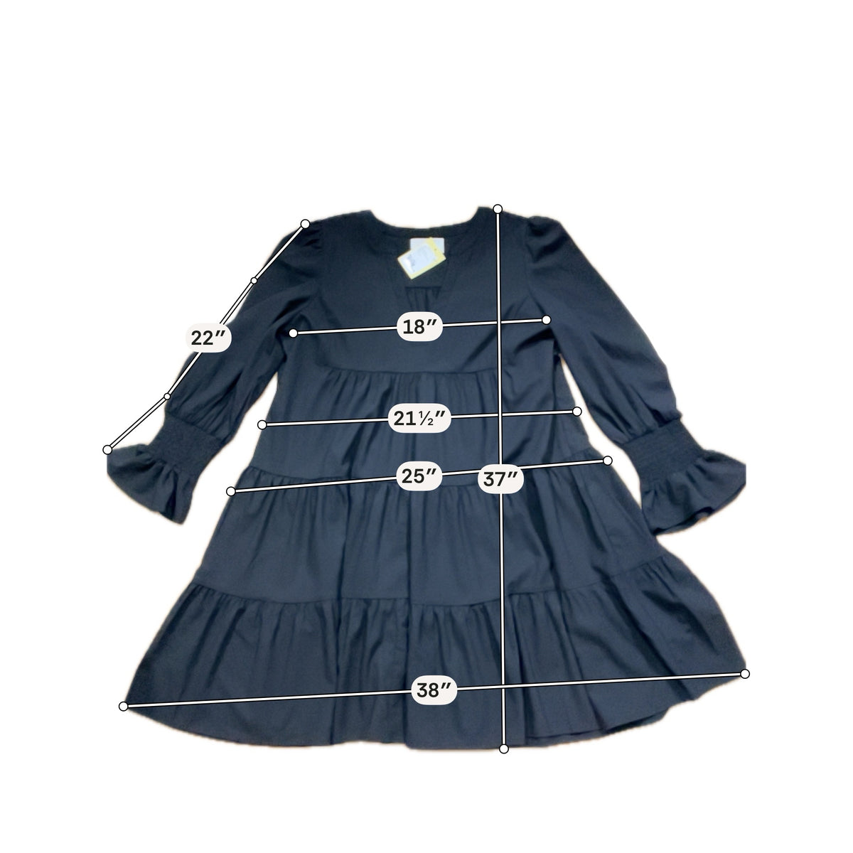 Pomander Place Finley Tiered Babydoll Dress Black XXL