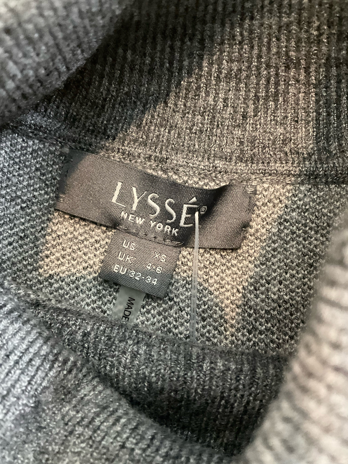 Lysse Laura Colorblock Sleeveless Turtleneck Dress Gray XS