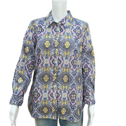 Talbots Purple/Yellow Paisley Ladies Pre-Owned Top - Size Small - Margaret’s Fine Consignment