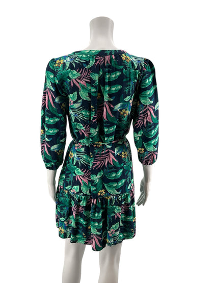 Loft Navy/Teal/Pink/Orange Floral Navy/Teal/Pink/Orange Floral Pre-Owned Ladies Dress - Size Medium Petite - Size mp