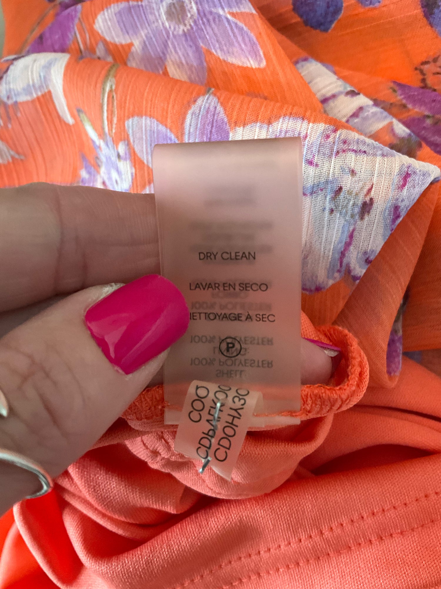 Calvin Klein Coral/Purple Maxi Coral Purple Floral High-Low Maxi Dress Size 4 - Size 4