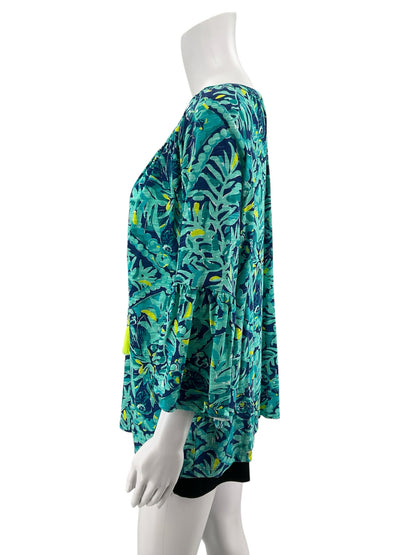 Lilly Pulitzer Luxletic Tait Tunic Top High Tide Navy Lucky Bamboo Size Large