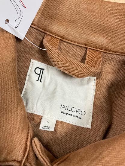 Pilcro and the Letterpress Anthropologie Camel Tan Utility Jacket 3/4 Sleeve Size Large