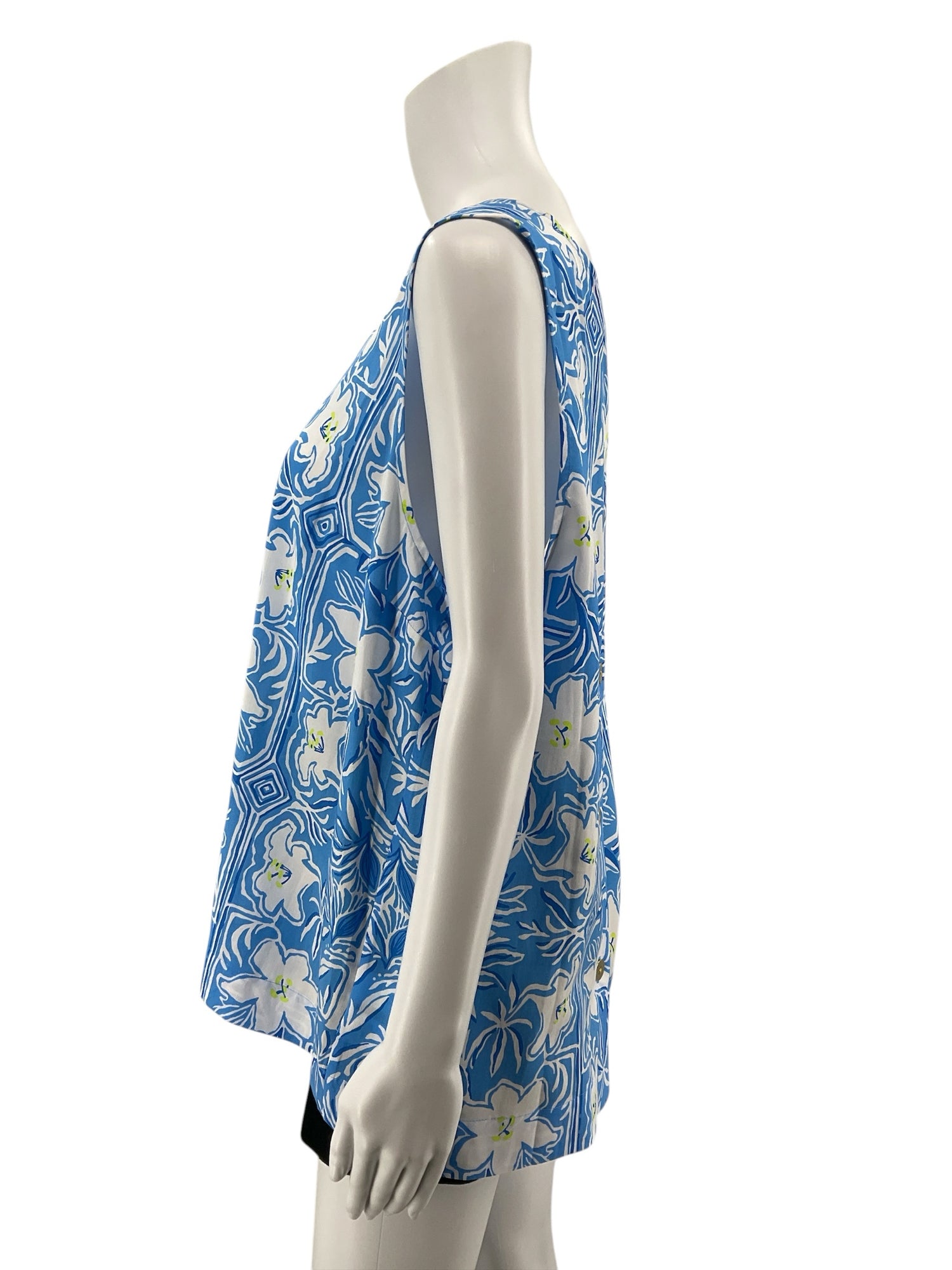 Lilly Pulitzer Elsa Sleeveless Top Downstairs Floral Print XL