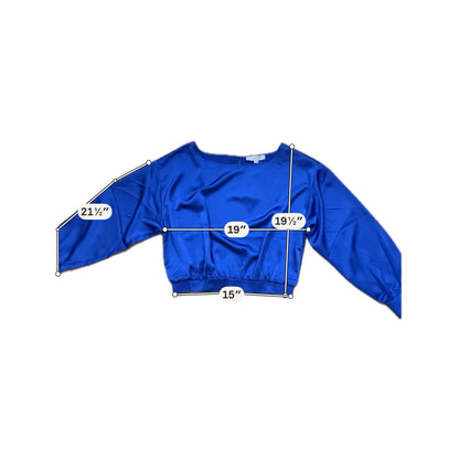LOFT Royal Blue Bateau Neck Dolman Sleeve Blouson Top Size Large